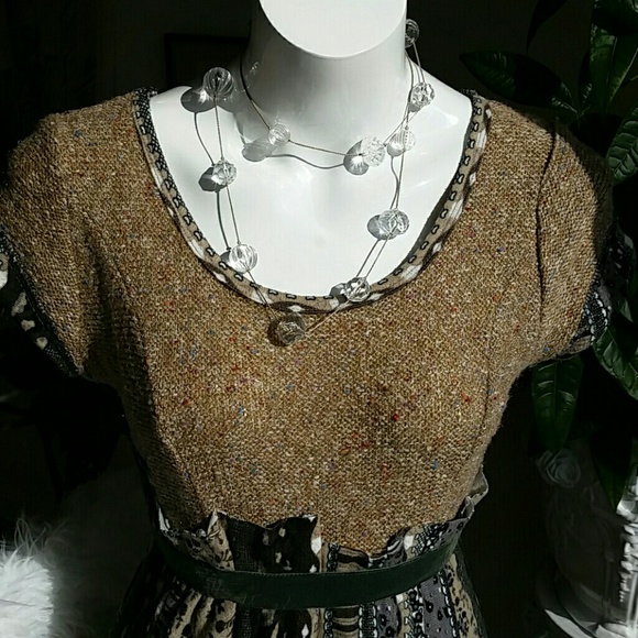 Lulu H Paris Knit Patchwork Dress Size Small/Medium - Picture 4 of 10